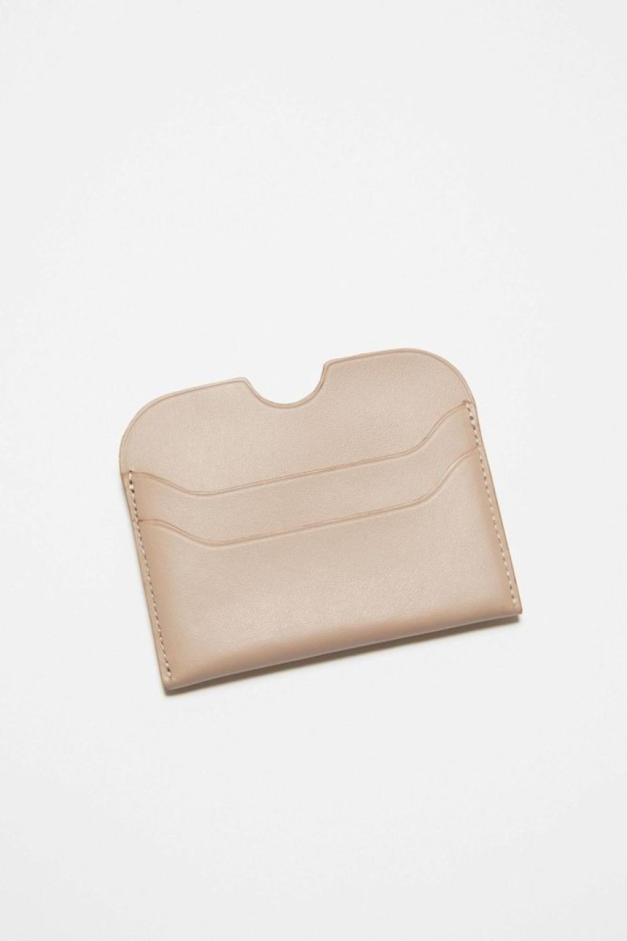 Herre Acne Studios Lommeboker | Leather Card Holder Taupe Beige Fn-Ux-Slgs000257