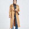 Dame Acne Studios Kaper | Trench Coat Khaki Beige Fn-Wn-Outw000732