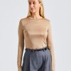 Dame Filippa K Topper | Shiny Longsleeve Top Sand