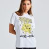 Dame Ganni T-Skjorter | Basic Jersey Yellow Bunny Relaxed T-Shirt Bright White