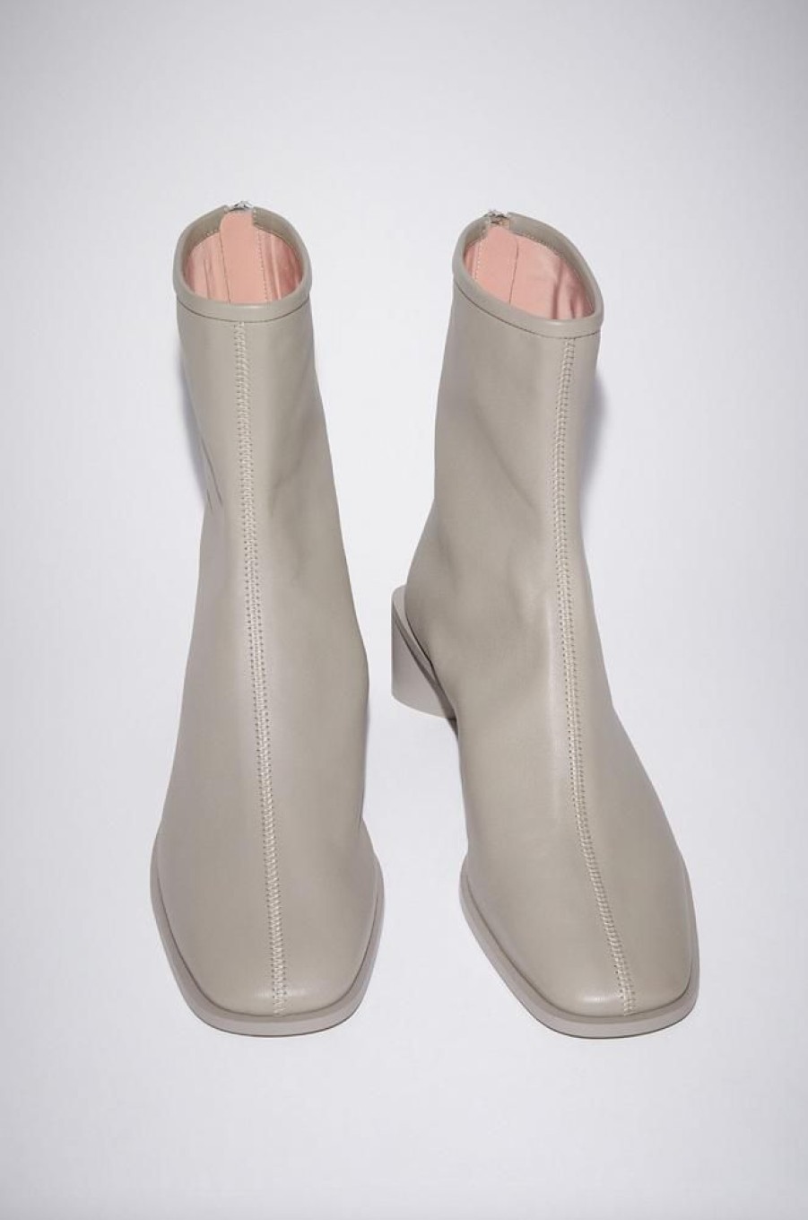 Dame Acne Studios Skoletter | Branded Leather Boots Light Taupe Fn-Wn-Shoe000355