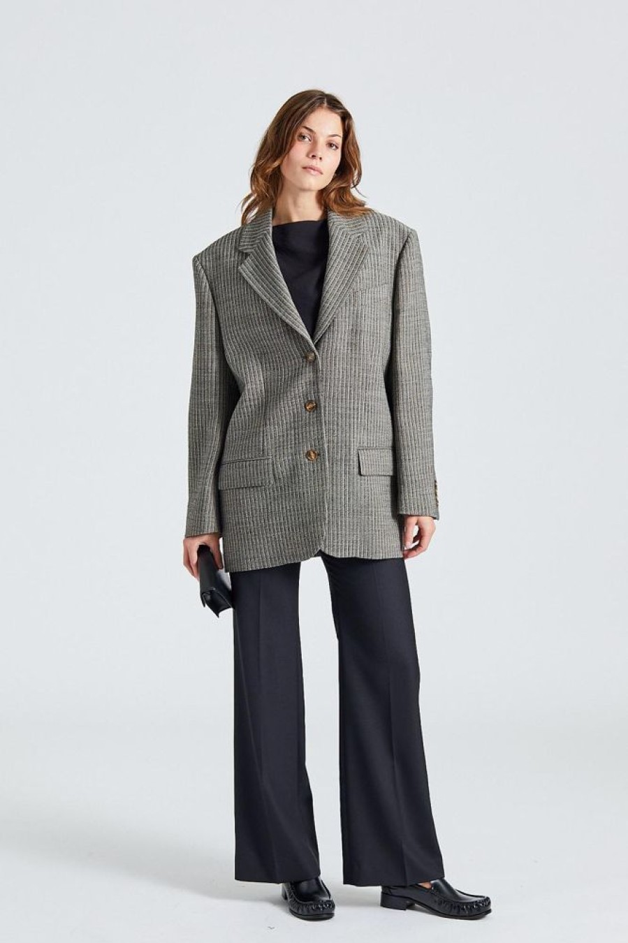 Dame Acne Studios Blazere | Relaxed Fit Suit Jacket Multi Taupe Fn-Wn-Suit000528