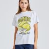 Dame Ganni T-Skjorter | Basic Jersey Lemon Relaxed T-Shirt Bright White