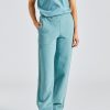 Dame Holzweiler Bukser | Hailey Emboss Trousers Teal