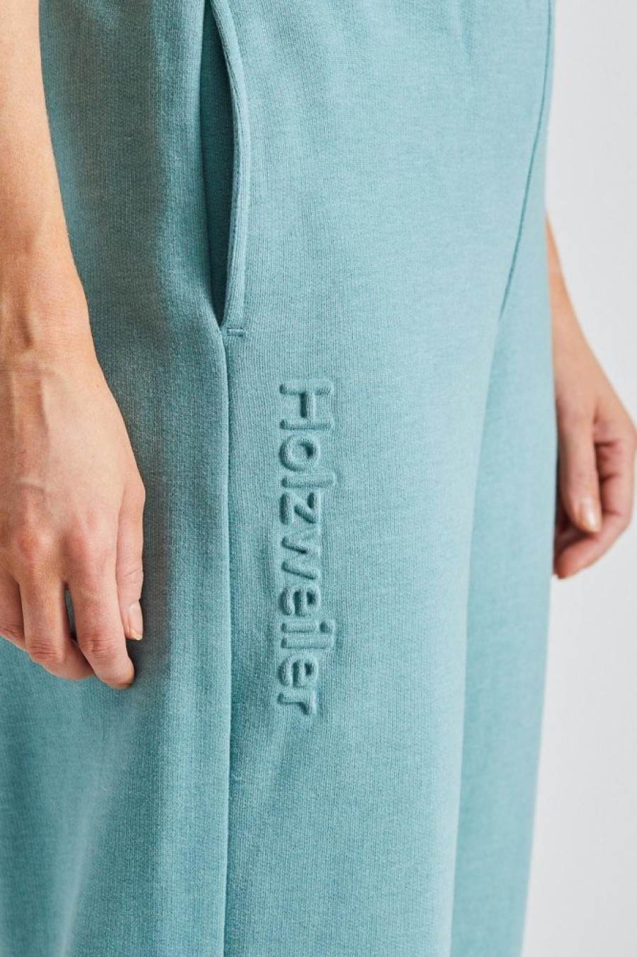 Dame Holzweiler Bukser | Hailey Emboss Trousers Teal