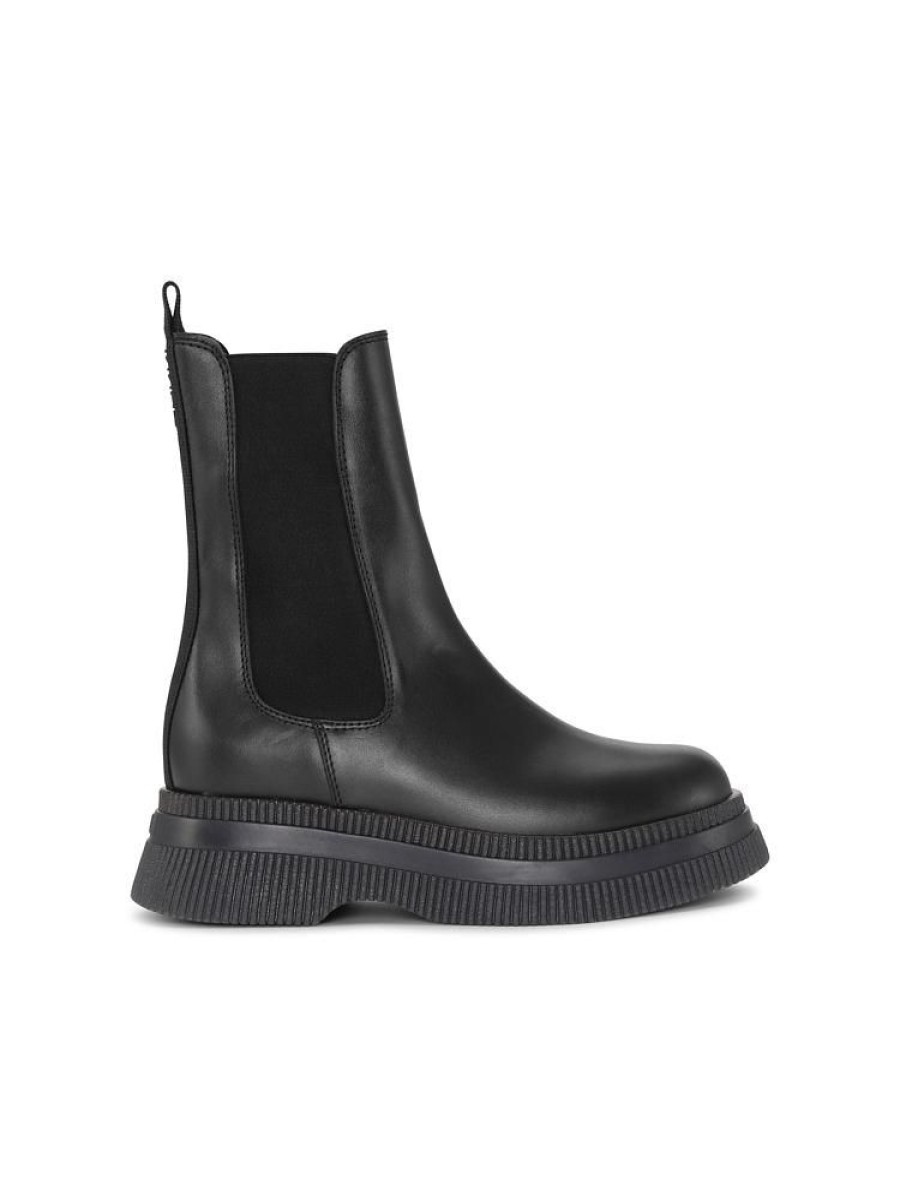 Dame Ganni Vintersko | Creepers Mid Chelsea Boot Black/Black