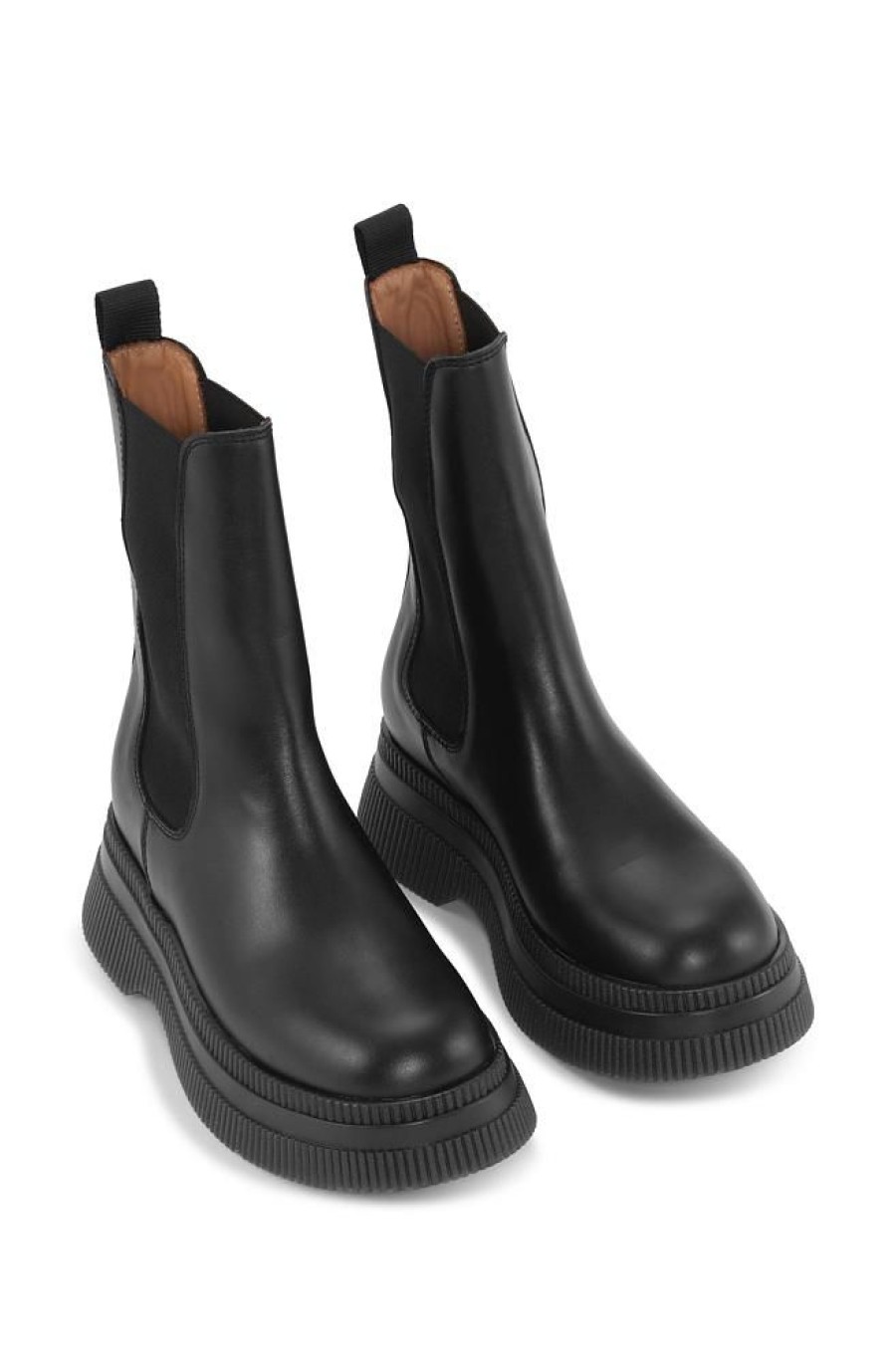 Dame Ganni Vintersko | Creepers Mid Chelsea Boot Black/Black