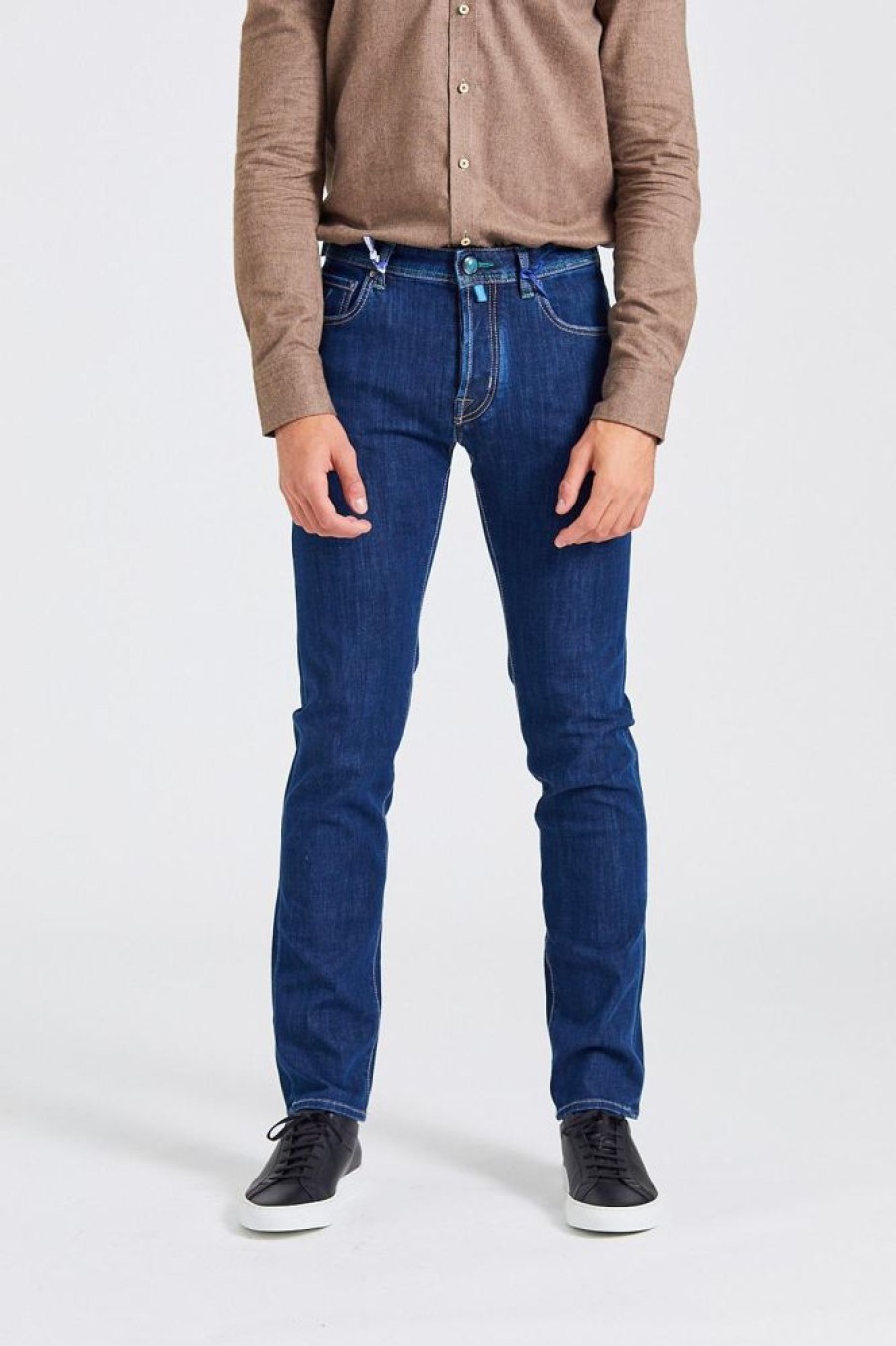 Herre Jacob Cohën Jeans | Bard 688 Dual Stretch Green Patch Jeans