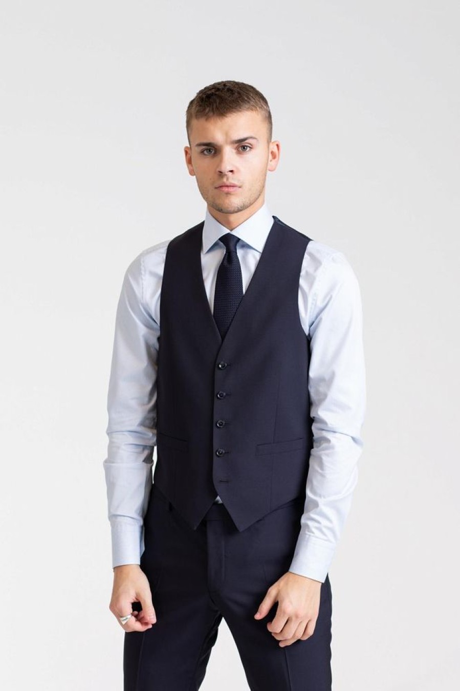 Herre Oscar Jacobson Vester | Carlo Suit Waistcoat Navy