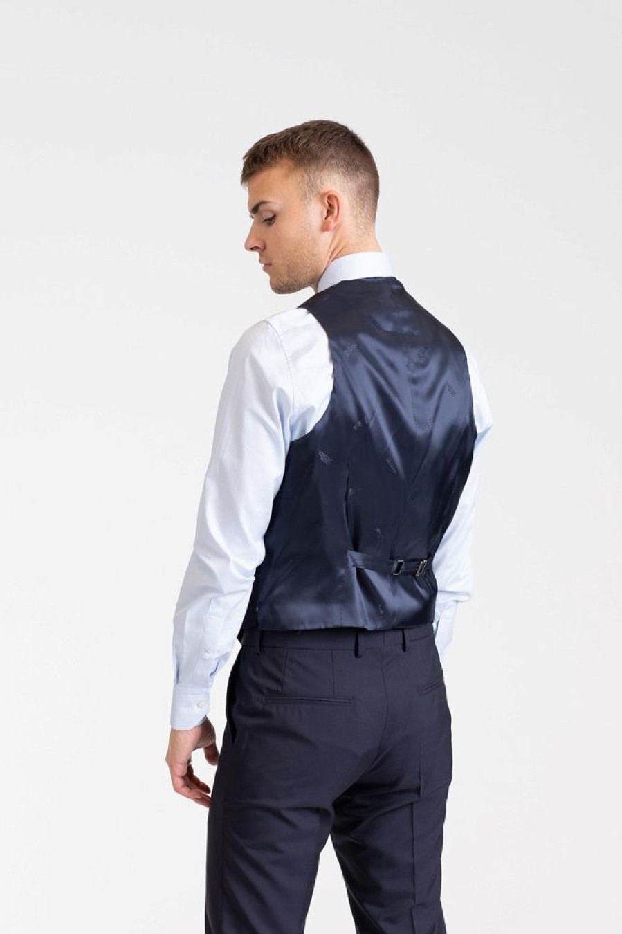 Herre Oscar Jacobson Vester | Carlo Suit Waistcoat Navy