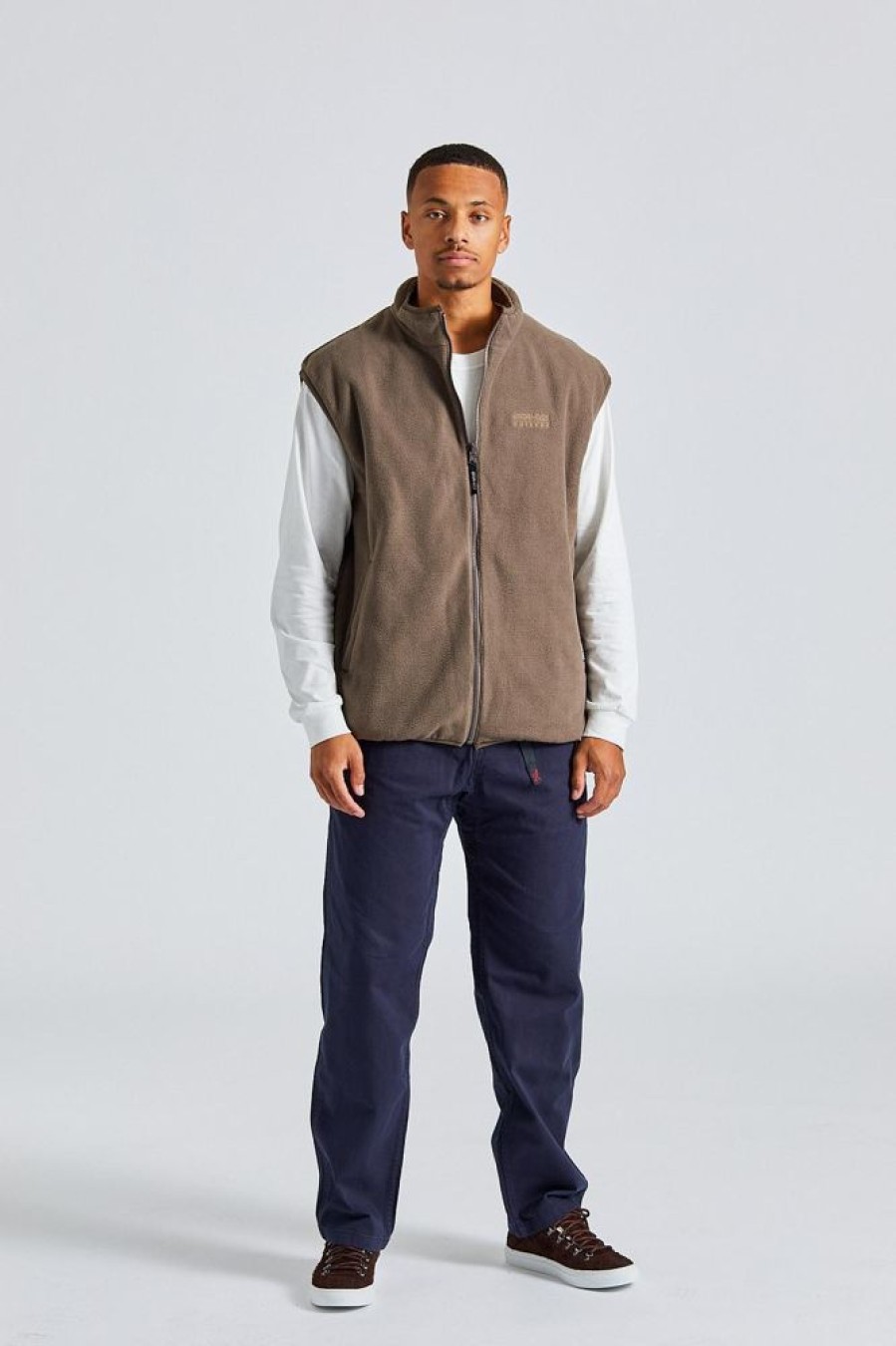 Herre Gramicci Vester | Reversible Fleece Vest Taupe