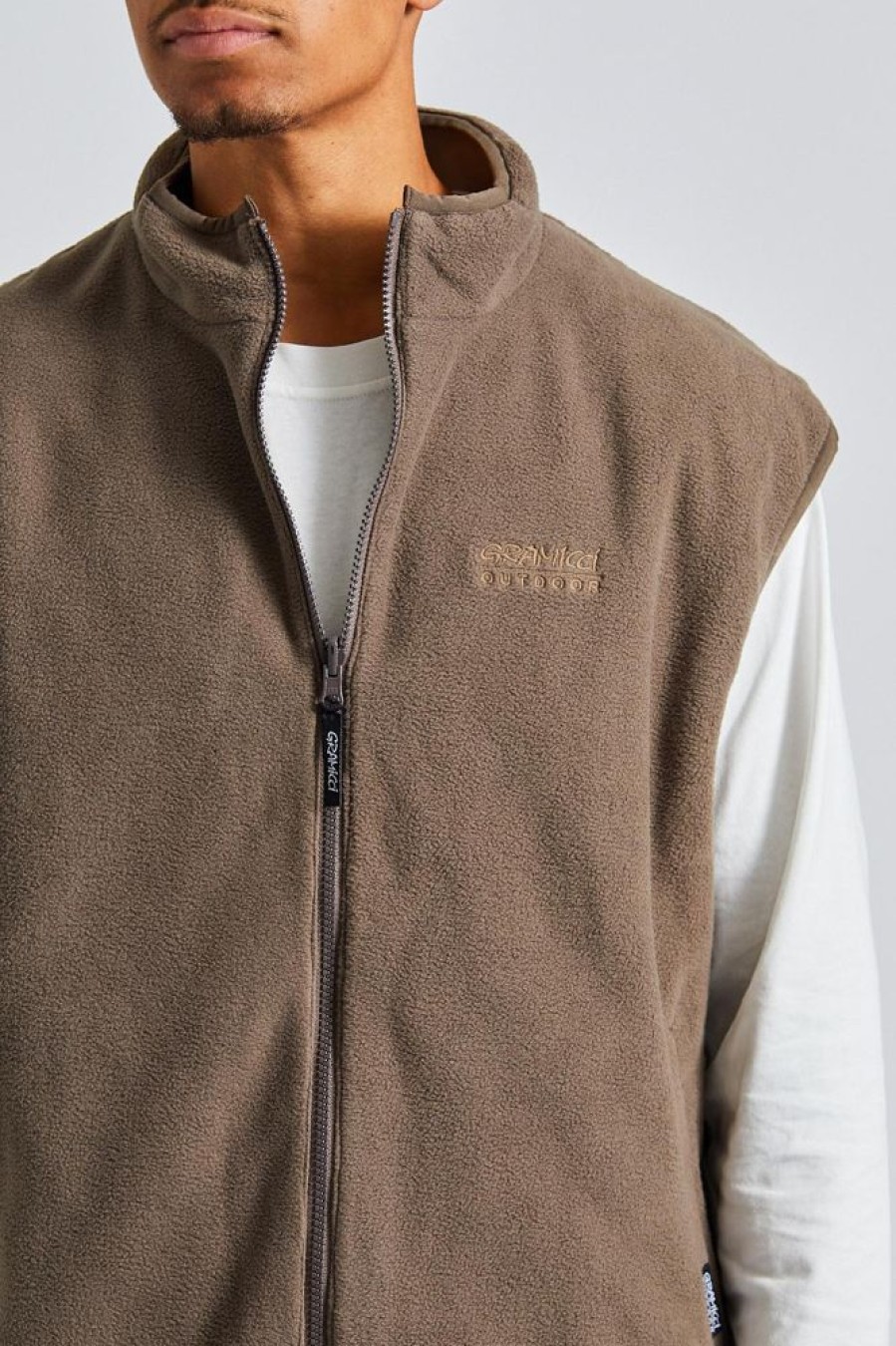 Herre Gramicci Vester | Reversible Fleece Vest Taupe