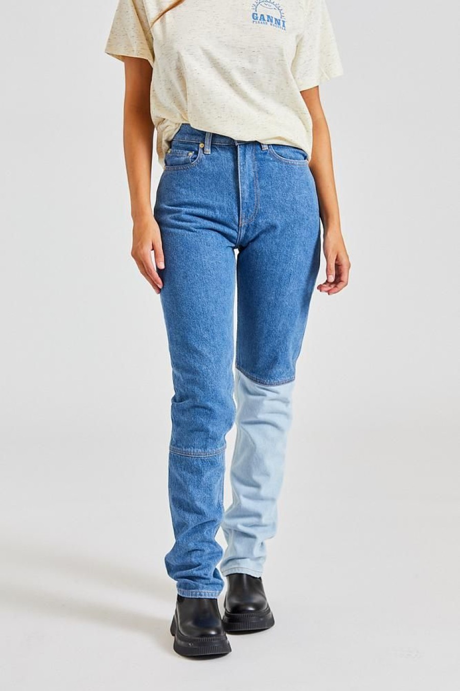 Dame Ganni Jeans | Cutline Denim Swigy Mid Blue Stone