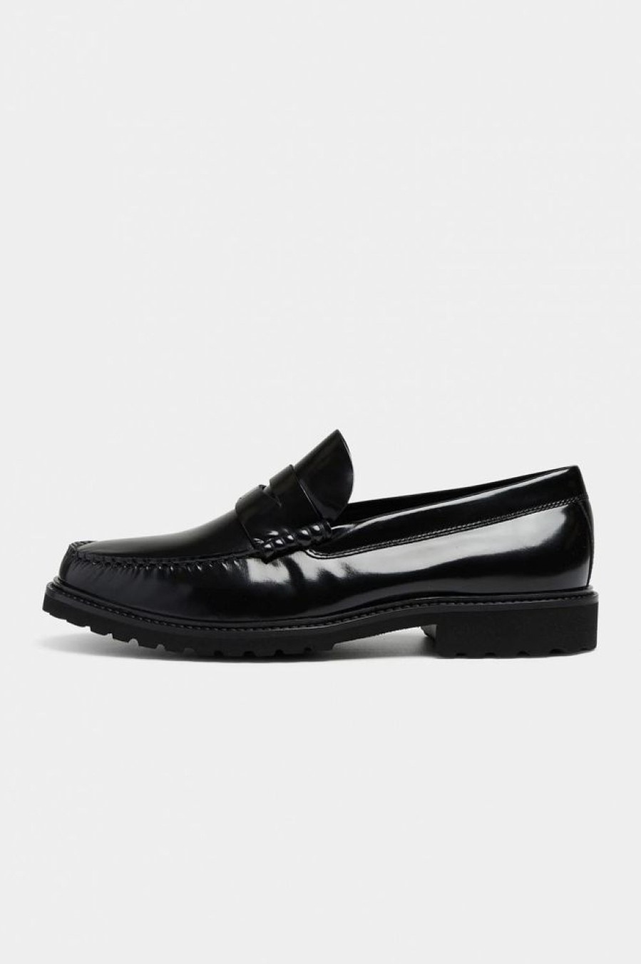 Herre Garment Project Loafers | Penny Loafer Black Polido Leather