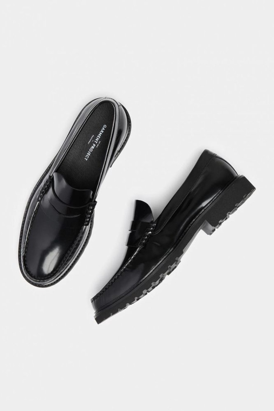 Herre Garment Project Loafers | Penny Loafer Black Polido Leather