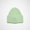 Dame Acne Studios Luer Og Panneband | Large Face Logo Beanie Spring Green Fa-Ux-Hats000063