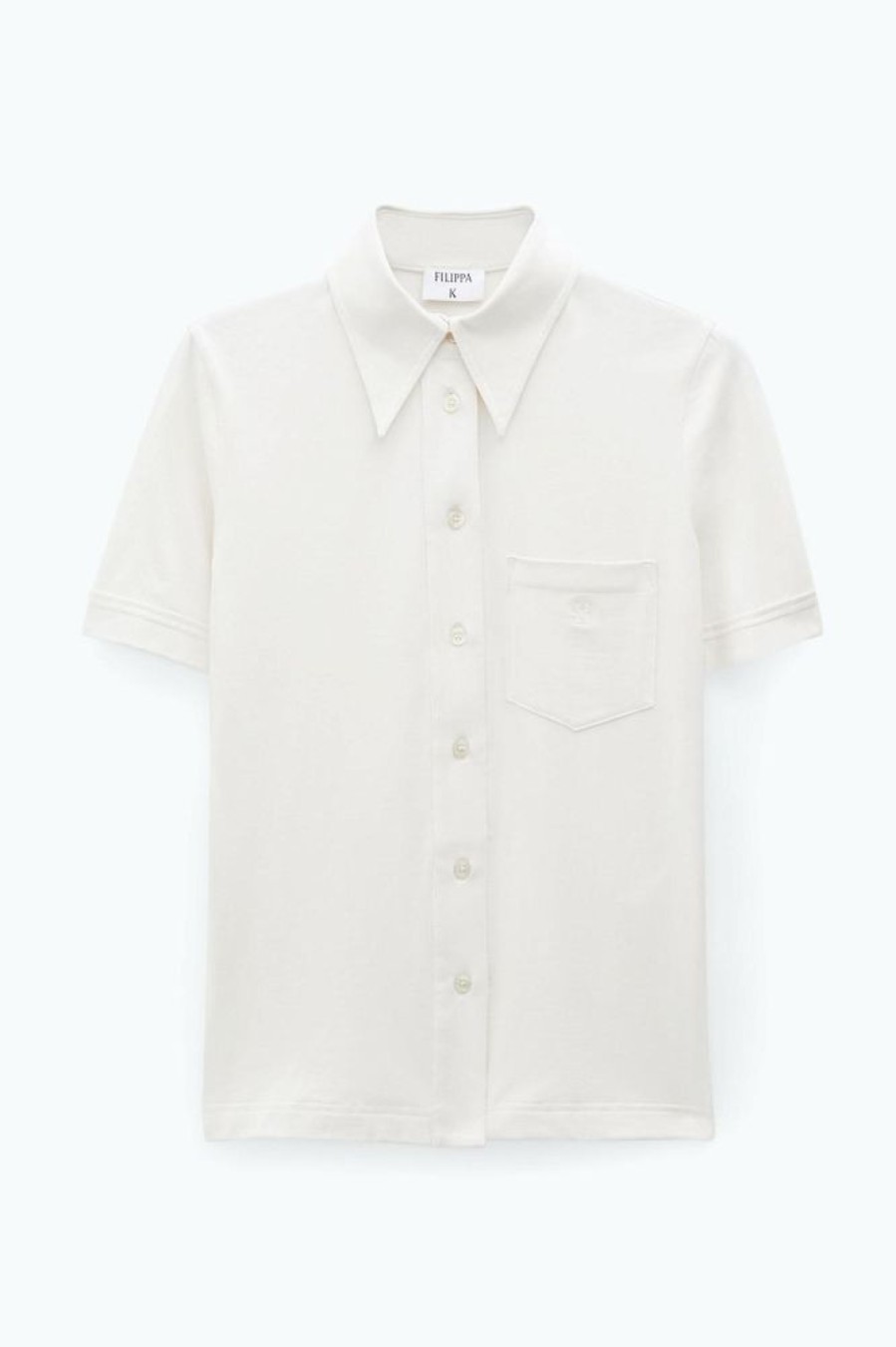 Dame Filippa K Skjorter Og Bluser | Jersey Short Sleeve Shirt Ivory