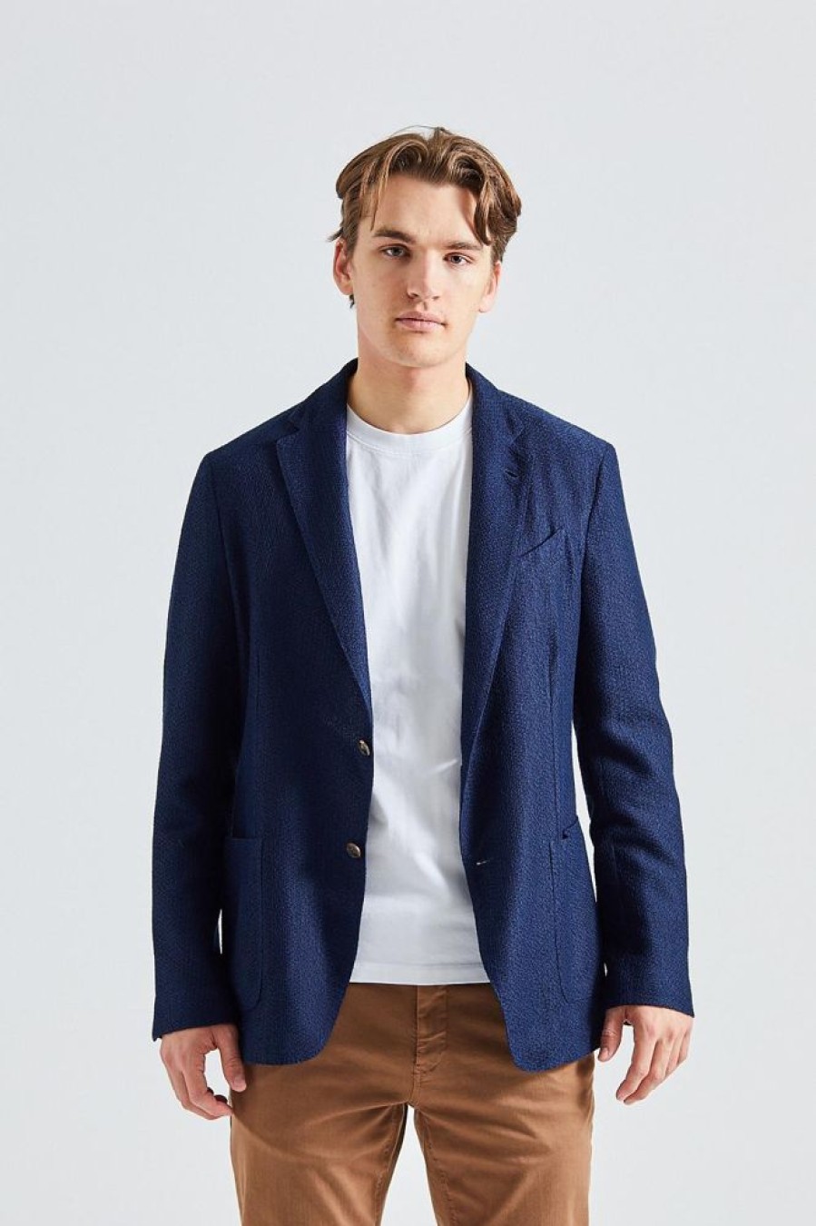 Herre LARDINI Blazere | Man Jacket Liknit Blue