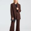 Dame Acne Studios Blazere | Regular Fit Suit Jacket Chestnut Brown Fn-Wn-Suit000508