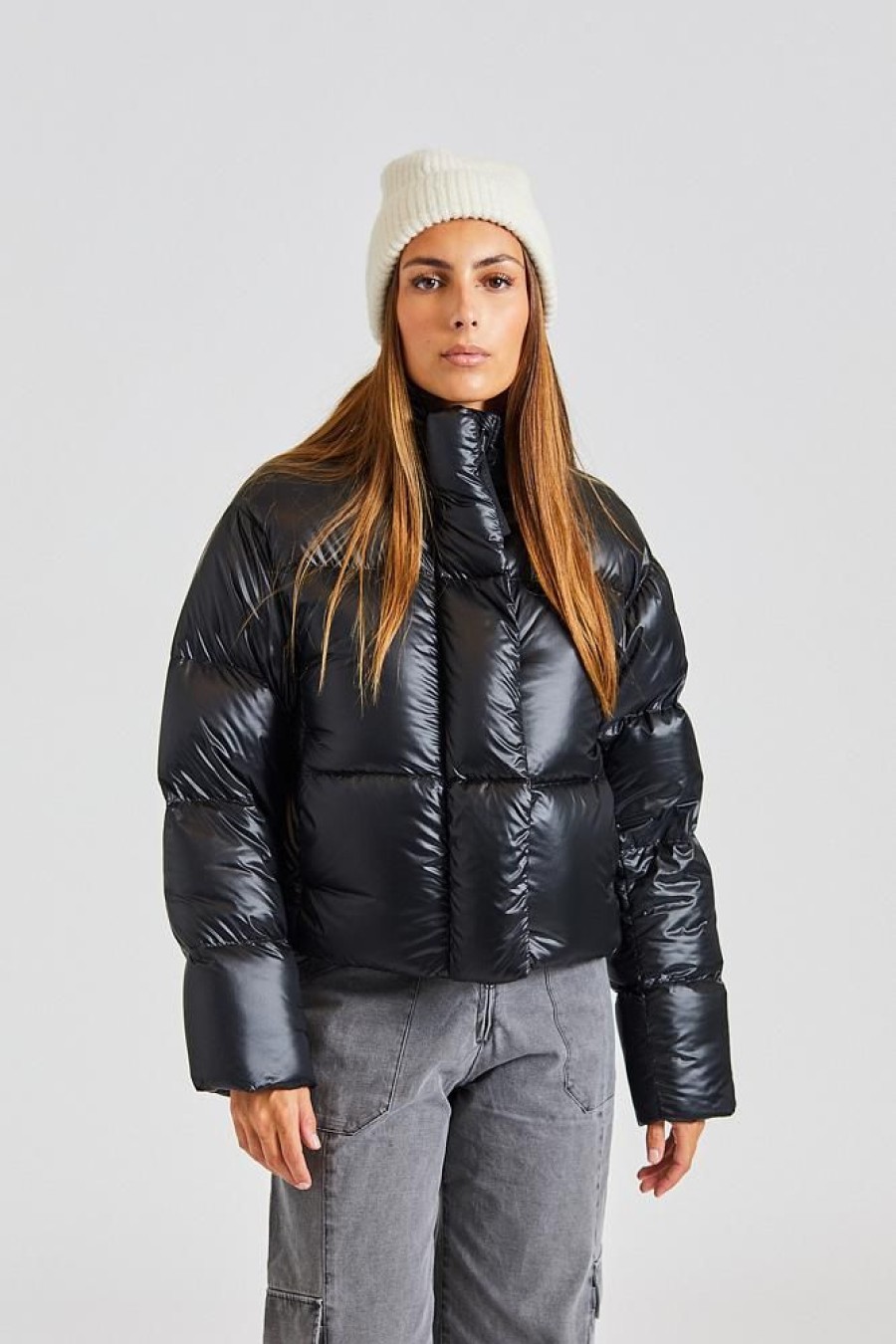 Dame Canada Goose Jakker | Cypress Cropped Puffer Bd Black