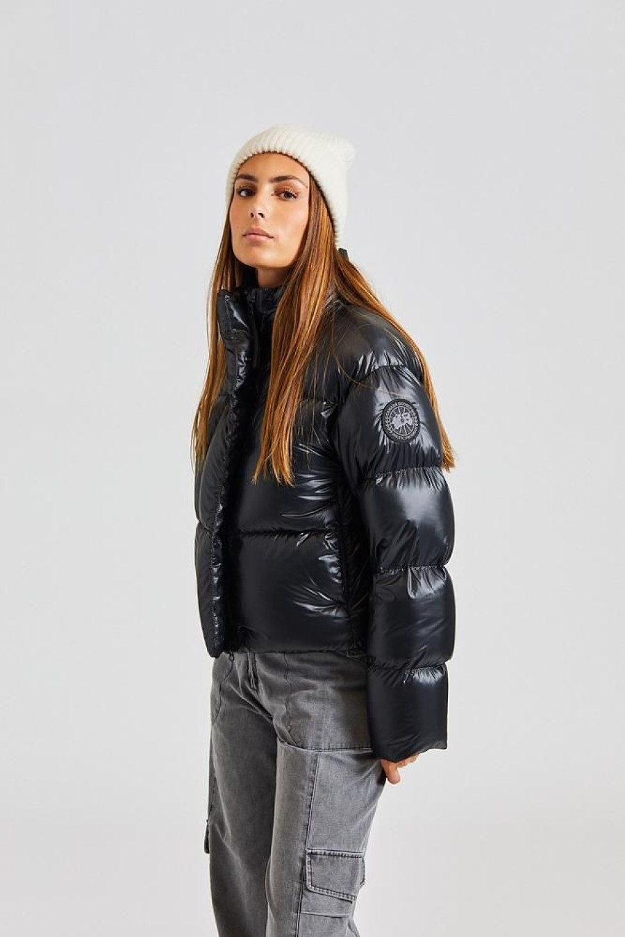 Dame Canada Goose Jakker | Cypress Cropped Puffer Bd Black