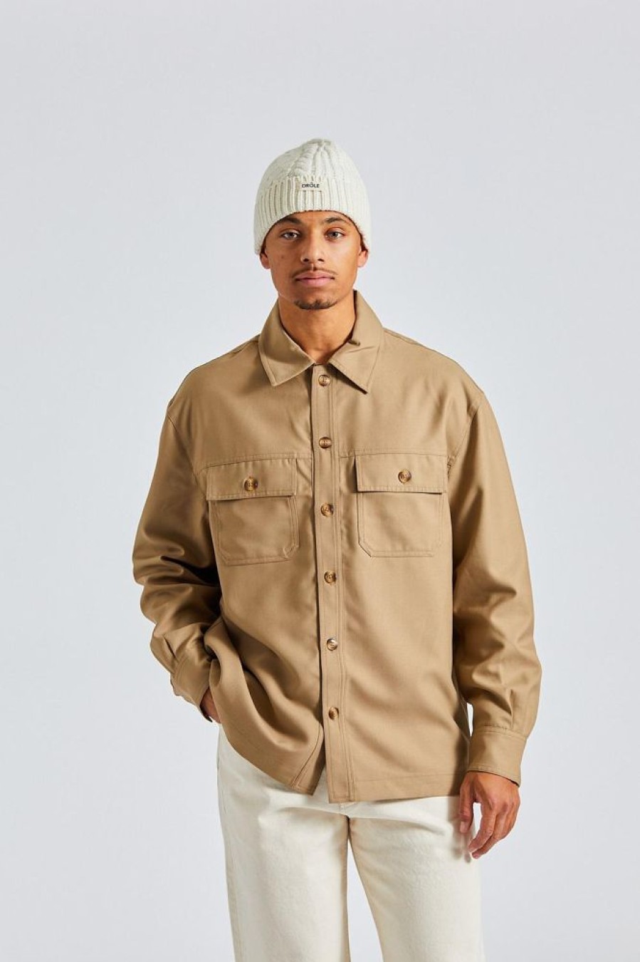 Herre Drôle de Monsieur Skjorter | La Chemise Flanelle Beige