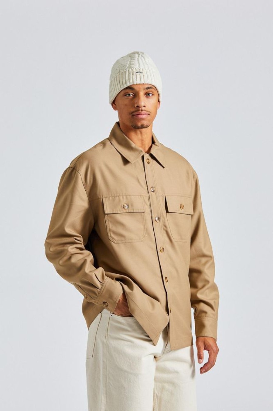 Herre Drôle de Monsieur Skjorter | La Chemise Flanelle Beige