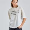 Dame Acne Studios T-Skjorter | Logo T-Shirt Dusty White Fn-Ux-Tshi000013