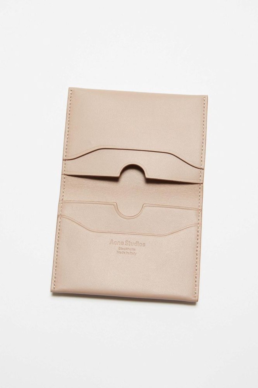 Herre Acne Studios Lommeboker | Folded Leather Wallet Taupe Beige Fn-Ux-Slgs000255