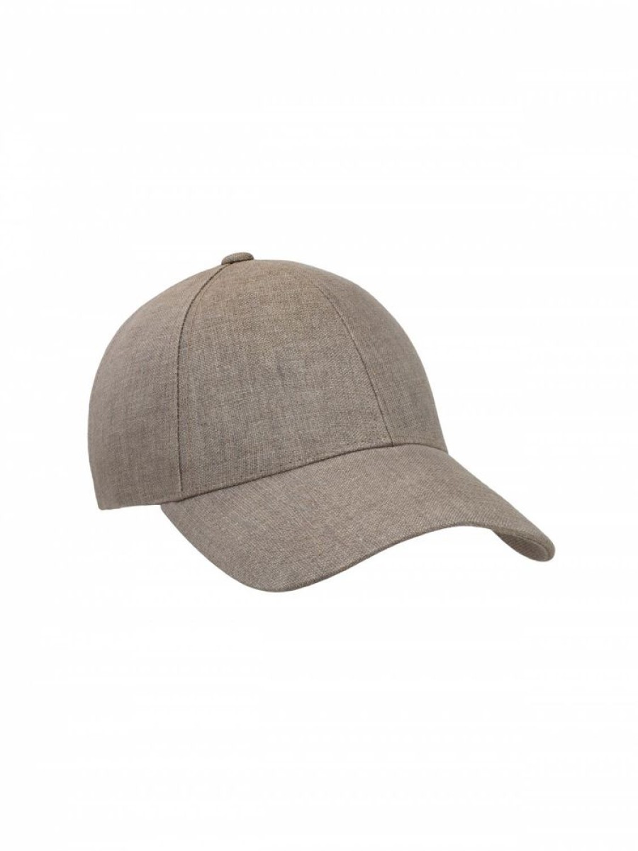 Herre Varsity Headwear Capser | Argent Khaki Linen