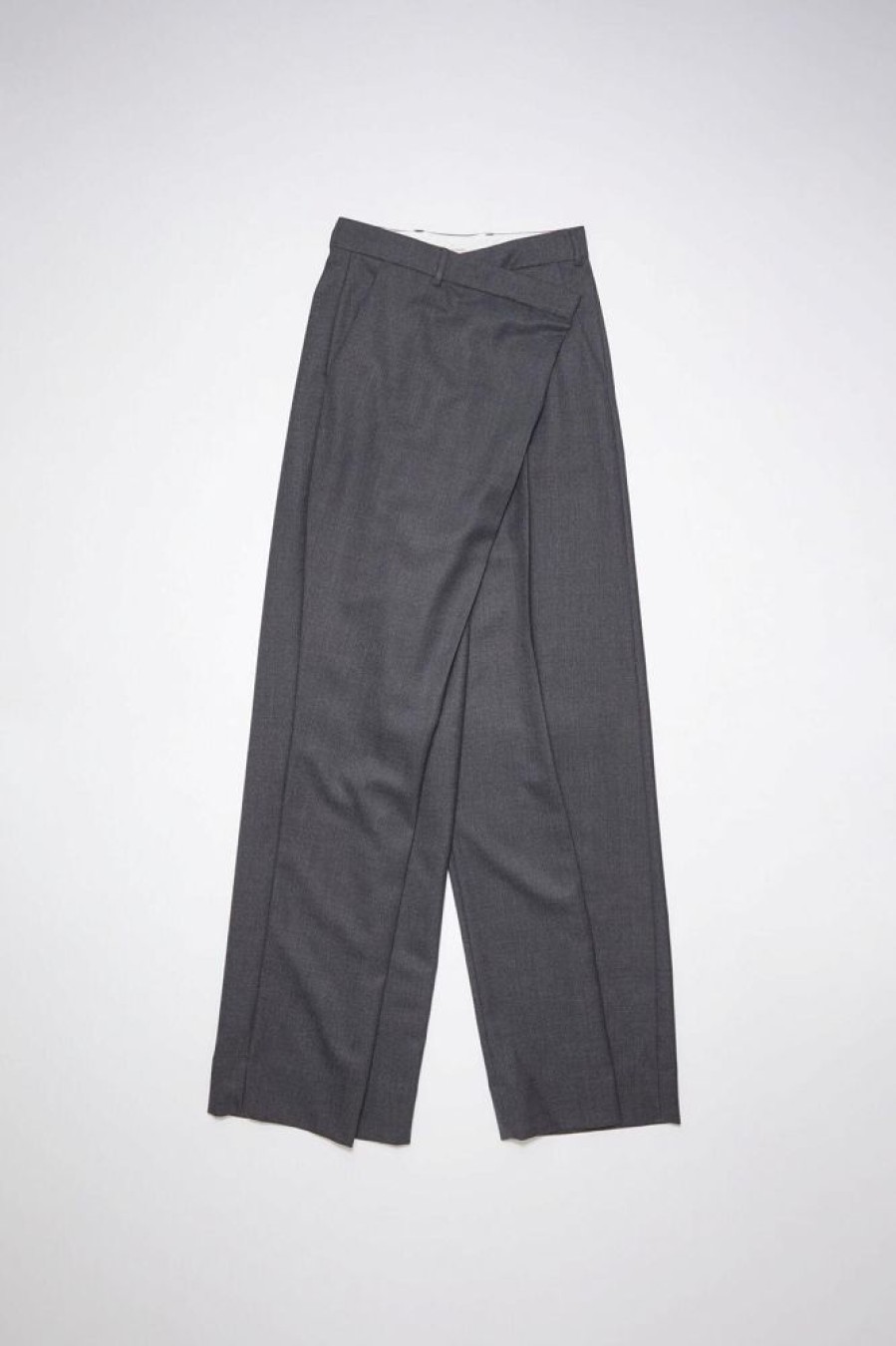 Dame Acne Studios Bukser | Tailored Wrap Trousers Grey Fn-Wn-Trou000958