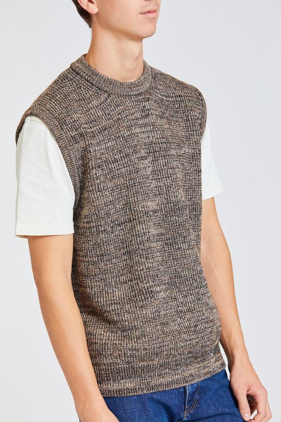 Herre Norse Projects Vester | Manfred Wool Cotton Rib Vest Camel