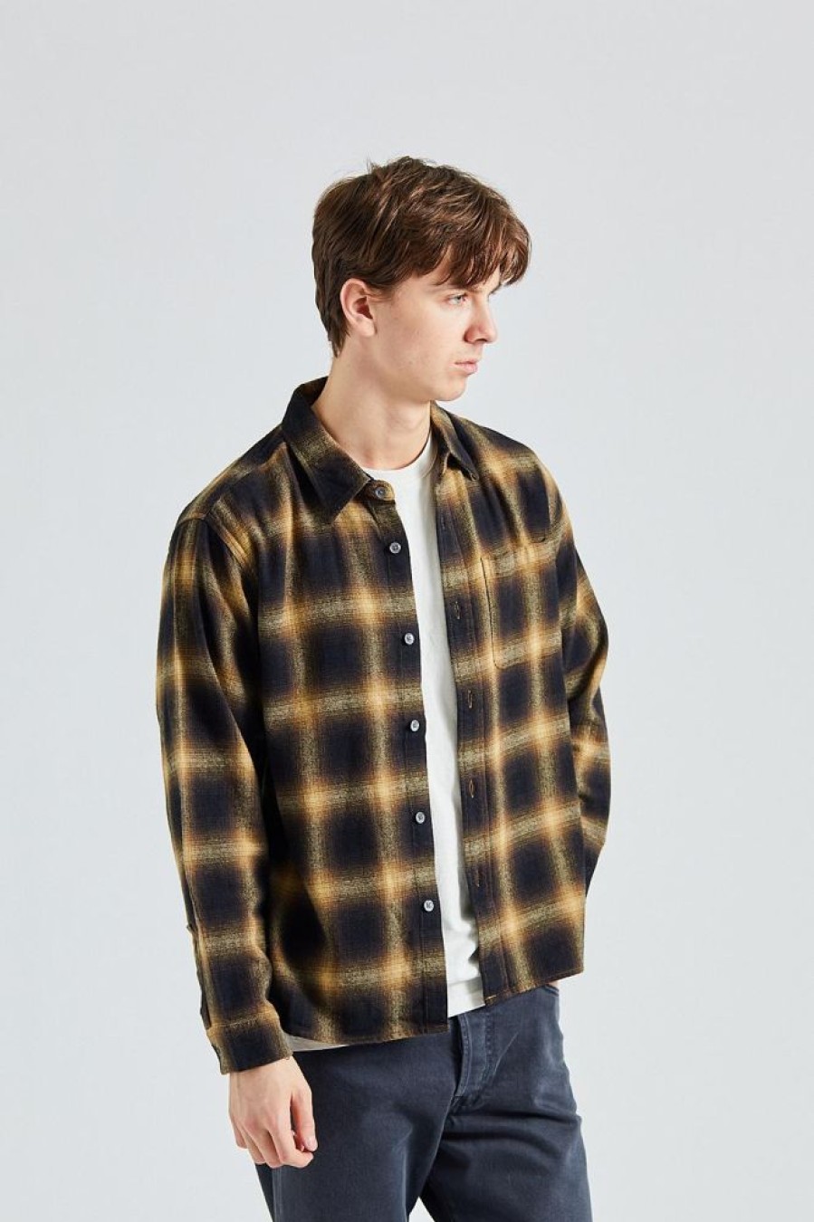 Herre Stüssy Skjorter | Pete Plaid Shirt Mustard