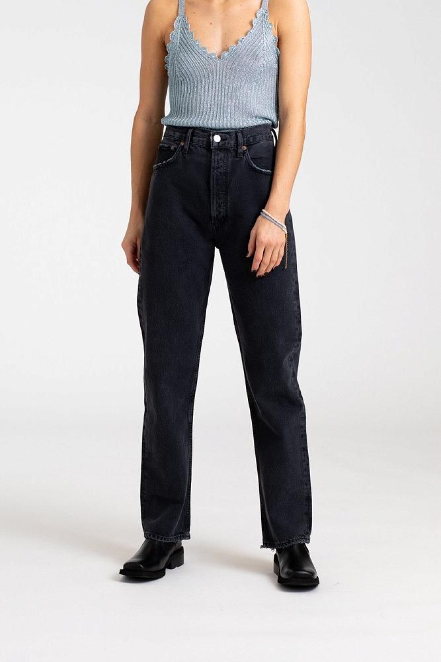 Dame AGOLDE Jeans | 90'S Pinch Waist In Black Tea