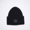 Dame Acne Studios Luer Og Panneband | Large Face Logo Beanie Black Fa-Ux-Hats000063