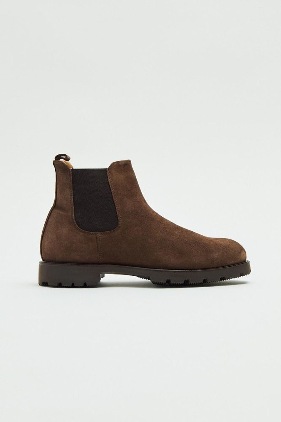 Herre Fliteless Skinnsko | Chelsea Suede Brown