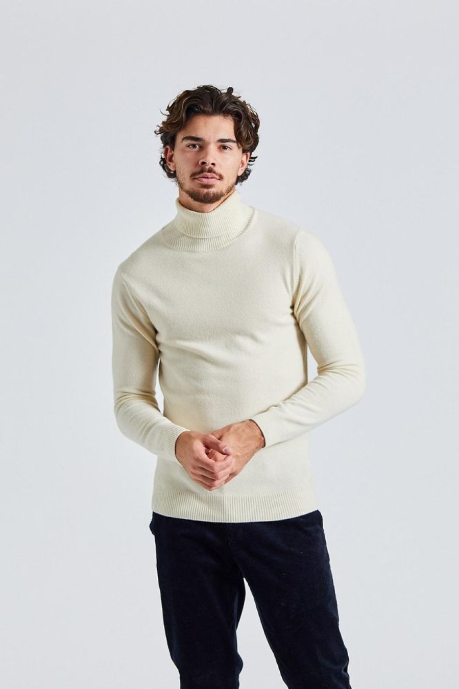 Herre Onesto Gensere | Turtle Merino Cash Off-White