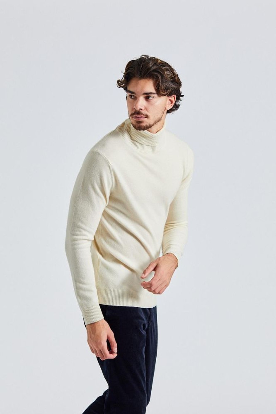 Herre Onesto Gensere | Turtle Merino Cash Off-White