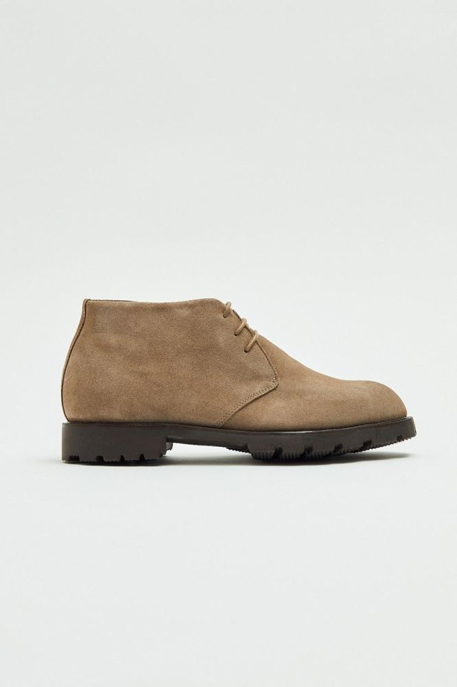 Herre Fliteless Skinnsko | Chukka Suede Desert