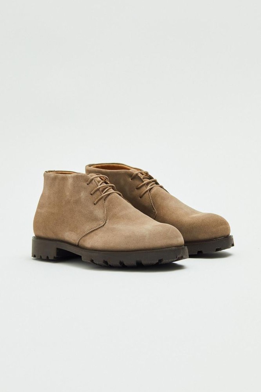 Herre Fliteless Skinnsko | Chukka Suede Desert