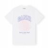 Dame Ganni T-Skjorter | Basic Jersey Flower Relaxed T-Shirt Bright White