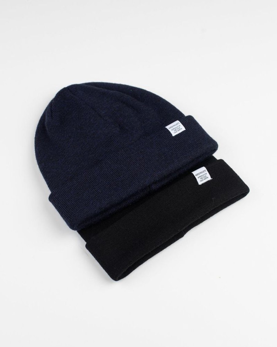 Herre Norse Projects Luer Og Panneband | Norse Top Beanie Dark Navy