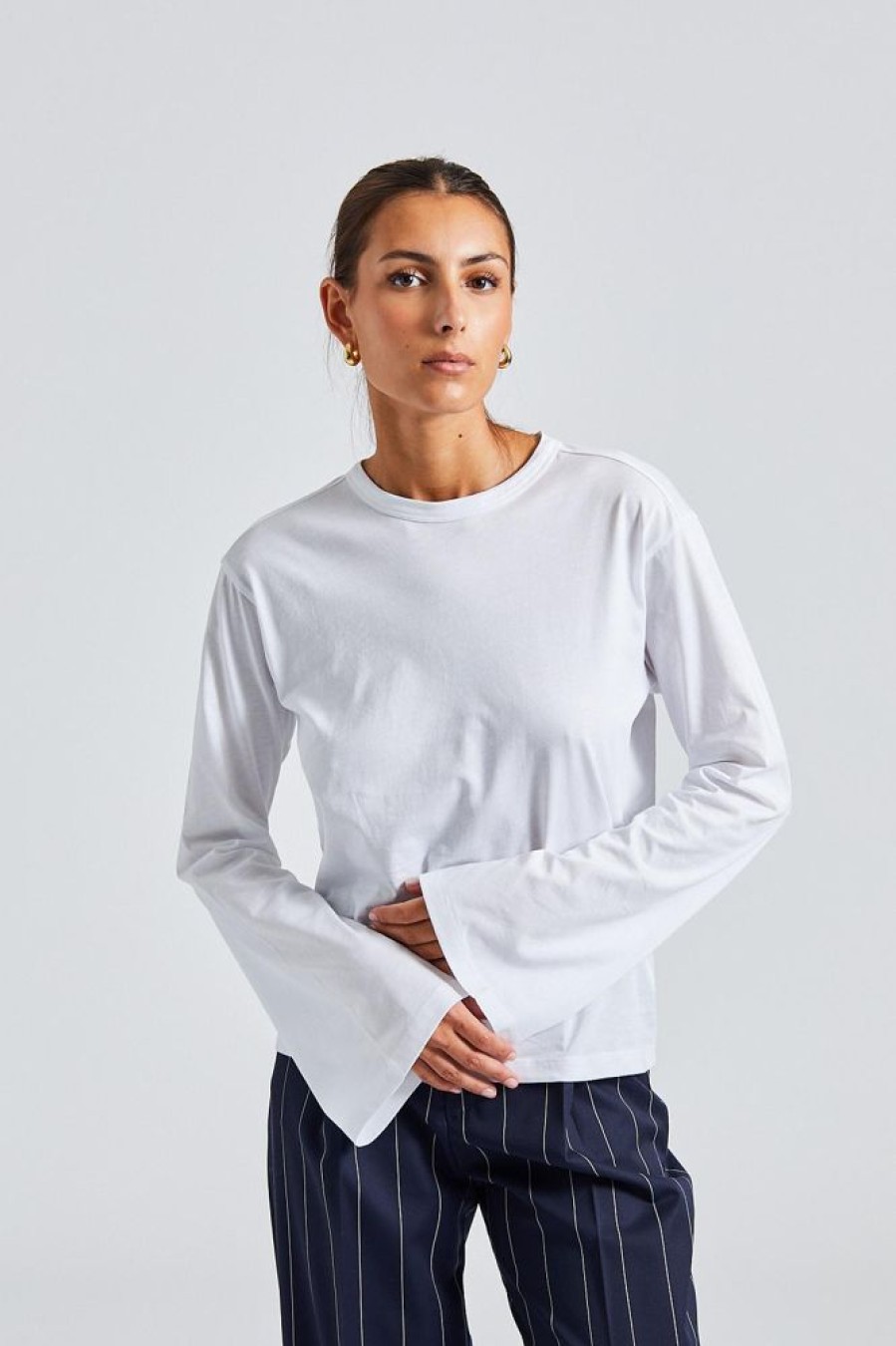 Dame Filippa K Topper | Cotton Longsleeve Top White