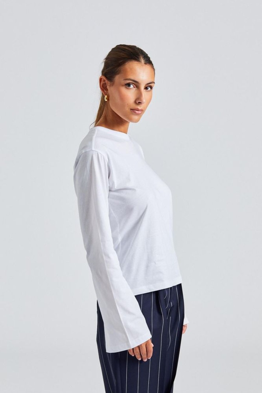 Dame Filippa K Topper | Cotton Longsleeve Top White