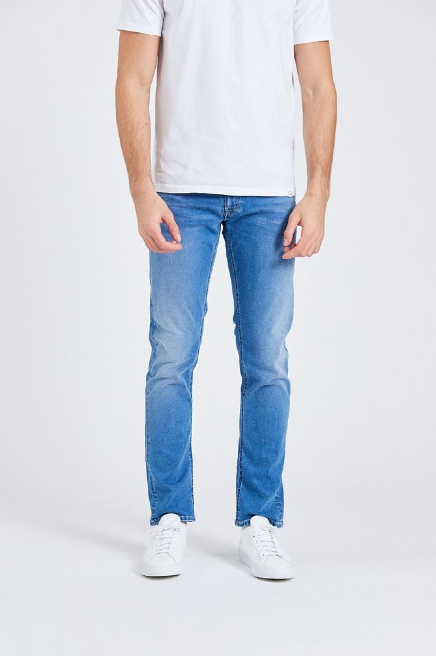 Herre Replay Jeans | Anbass Hyperflex Re-Used Mid Blue