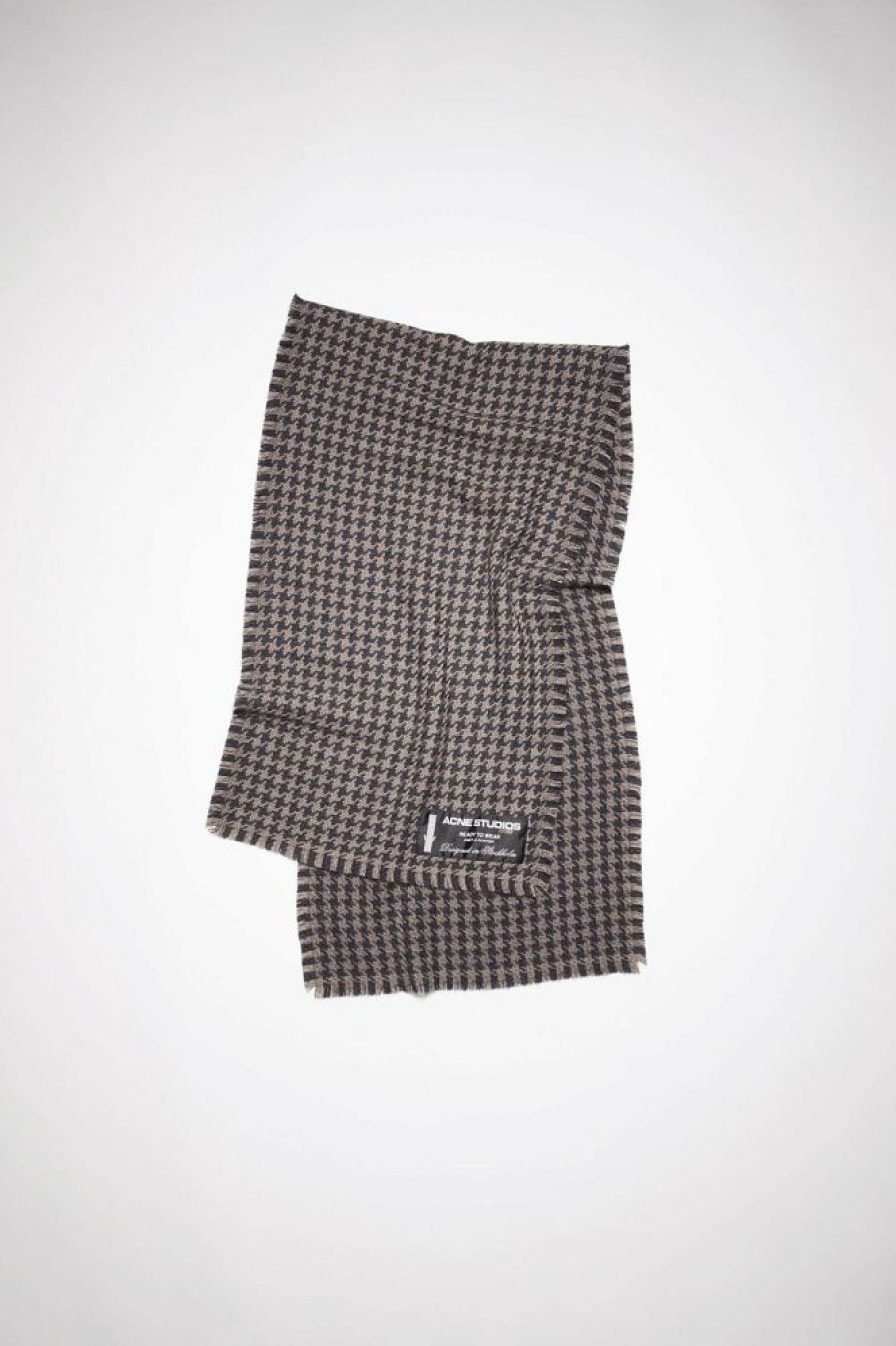 Herre Acne Studios Skjerf | Houndstooth Wool Scarf Grey/Light Grey Fn-Ux-Scar000300