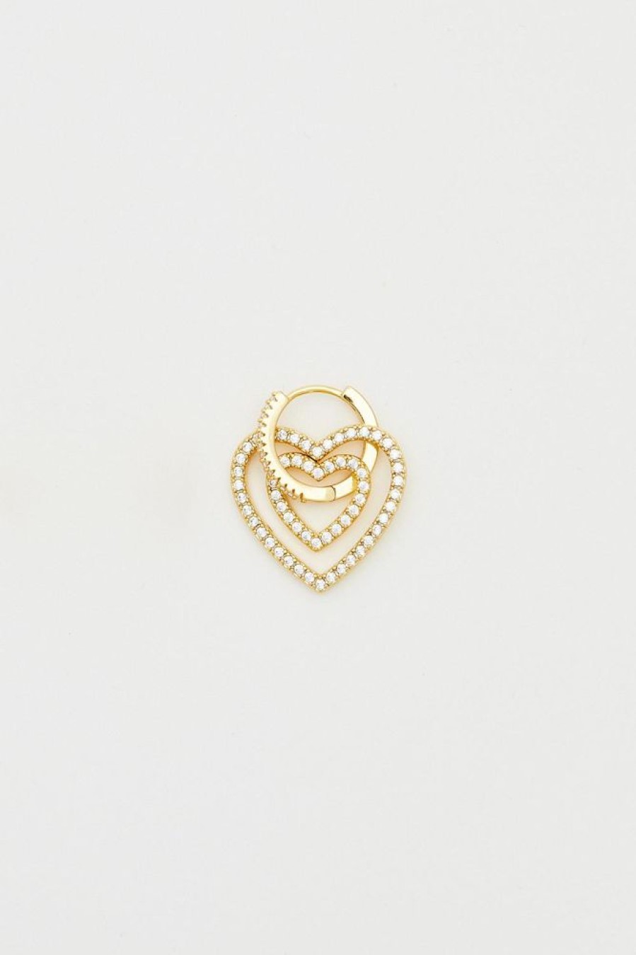 Dame Crystal Haze Jewelry | Heart Collector Earring Golden