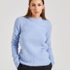 Dame Ganni Gensere | Brushed Alpaca O-Neck Powder Blue