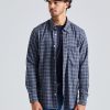 Herre NN07 Skjorter | Cohen Shirt Blue Check