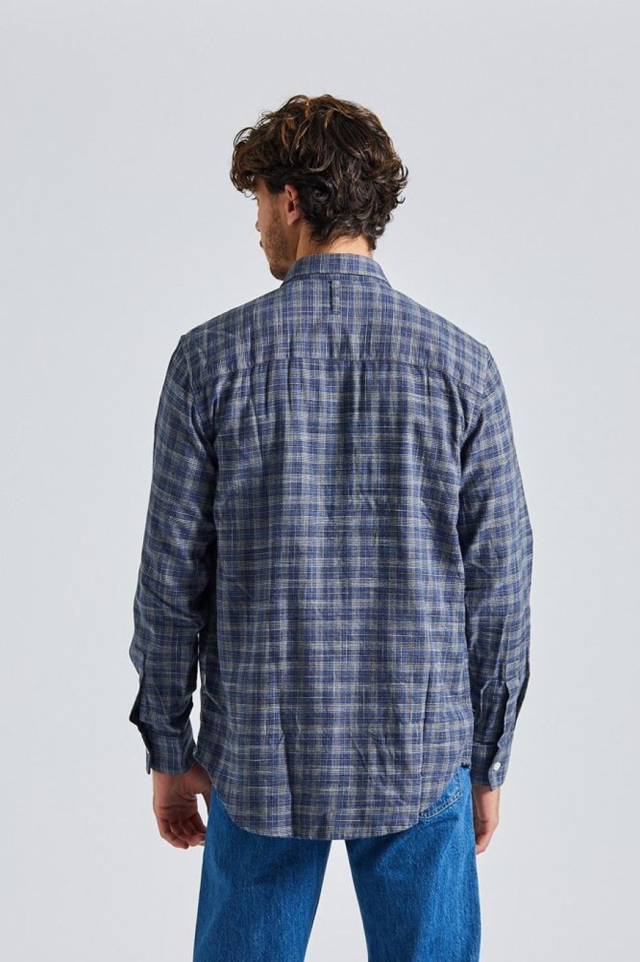 Herre NN07 Skjorter | Cohen Shirt Blue Check